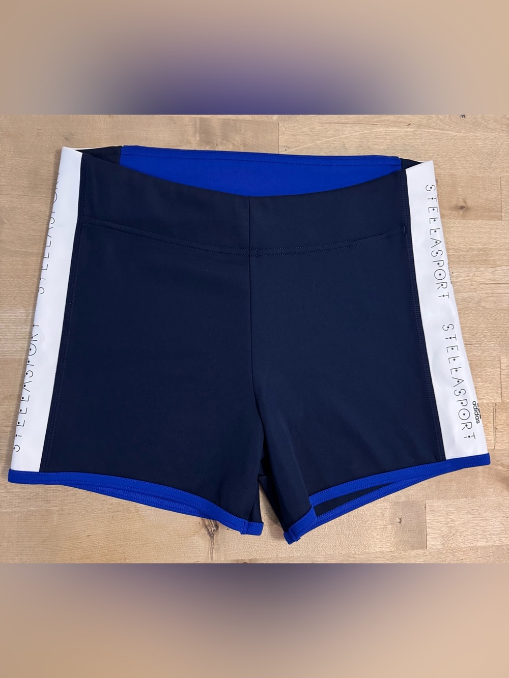 Adidas by Stella McCartney Navy Stellasports training Shorts - Picture 3 of 9
